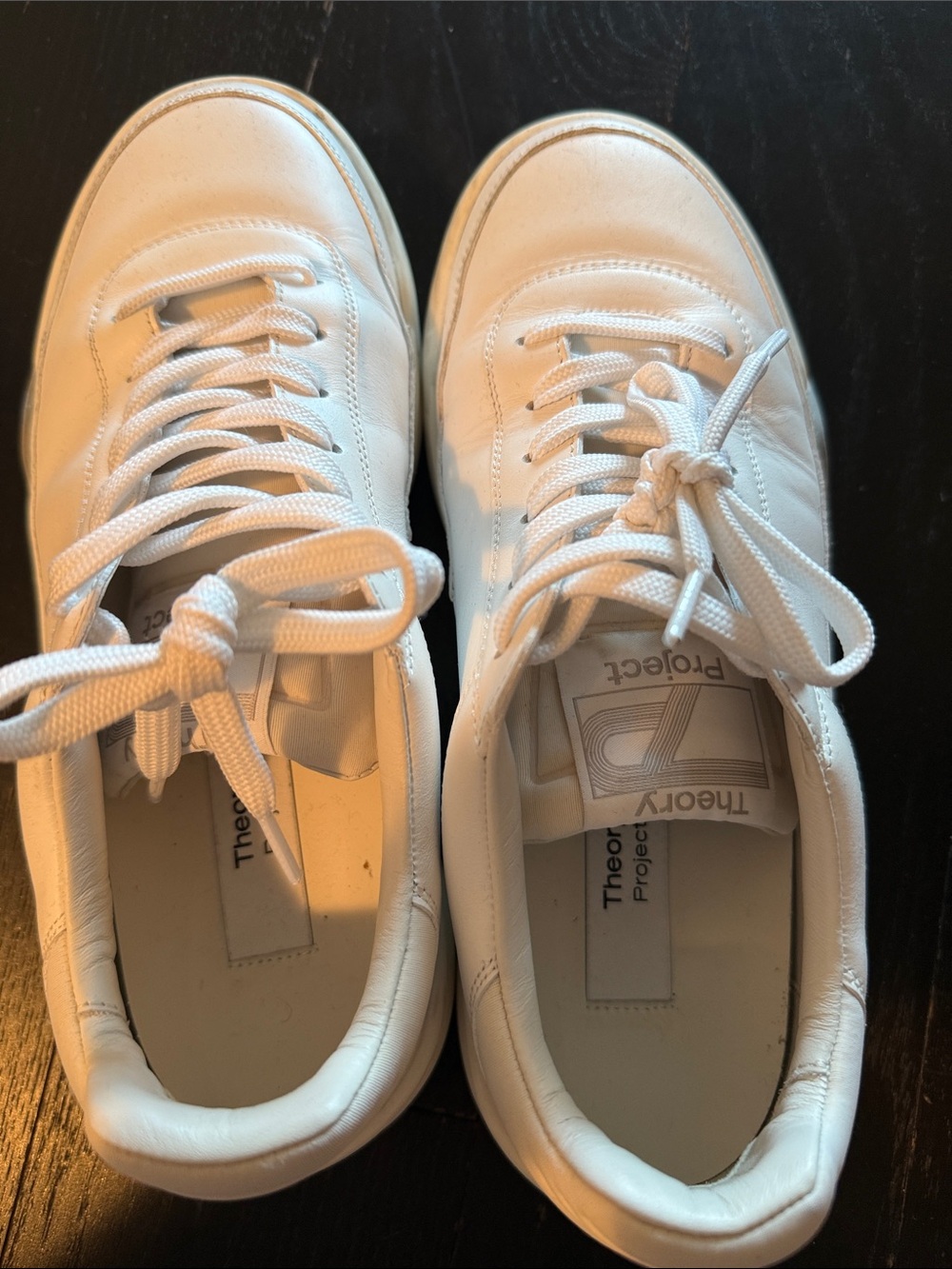 Theory Project White Leather Low-Top Sneakers